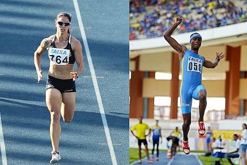 Franciela Krasucki e Irving Saladino competem no GP São Paulo Caixa 2014 / Foto: Wagner Carmo / Sérgio Oliveira / CBAt