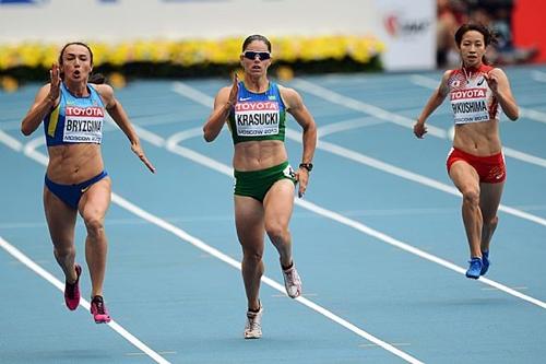 Franciela Krasucki em Moscou / Foto: Eduardo Biscayrt / CBAt