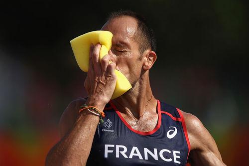 Yohann Diniz sofreu muito durante os 50km da marcha / Foto: Julian Finney / Getty Images