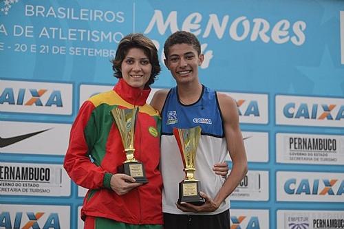 Paolla Luchin e Mikael de Jesus: os melhores / Foto: Ytallo Barreto / CBAt