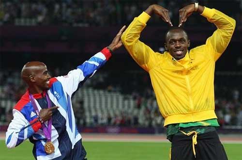 Bolt e Mo Farah em Londres 2012 / Foto: Londres 2012