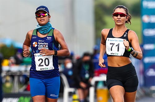 A catarinense Mayara Luize Vincentainer (Direita) foi a campeã dos 35 km / Foto: Wagner Carmo/CBAt