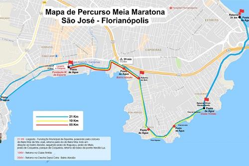 Inscrições seguem abertas para as distâncias de 21 km (solo e duplas), 10 km e 5 km. Prova conta lindo percurso passando pelas duas cidades catarinenses e será realizada dia 17 de dezembro / Foto: Divulgação