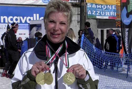  atleta brasileira Luci Arnhold representou o país nesse fim de semana em Piancavallo, na Itália, e conquistou três medalhas de ouro  / Foto: Divulgação