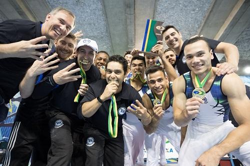 Com o resultado o Clube se tornou tetracampeão por equipe masculina, além de confirmar a presença de dois ginastas e um técnico no Sul-Americano Infantil, na Argentina / Foto: Ricardo Bufolin/ CBG