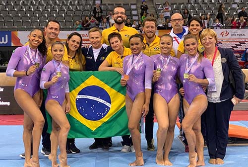 Seleção feminina levou o ouro em torneio amistoso preparatório para o Mundial de Stuttgart / Foto: Divulgação/CBG