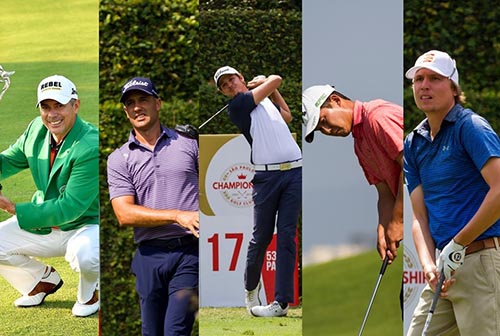 Adilson da Silva, Alexandre Rocha, Rafael Becker, Rodrigo Lee e Felipe Navarro são representantes do país em circuitos internacionais / Foto: CBGolfe/Divulgação