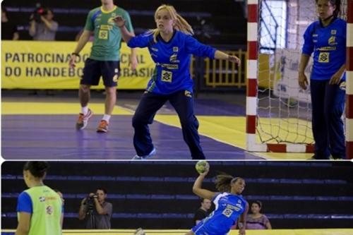 Jogadoras experientes, que fizeram parte do grupo medalhista de ouro, ajudam as novatas nas primeiras atividades com a camisa verde e amarela / Foto: Cinara Piccolo