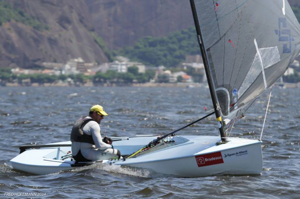 Bruno Prada durante a competição na baia de Guanabara / Foto: Fred Hoffmann