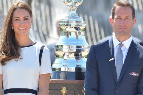 Duquesa de Cambridge e Ben Ainslie, durante anúncio da próxima equipe britânica de Vela / Foto: BBC Sport