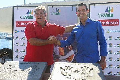 Bicampeões olímpicos, Torben Grael e Marcelo Ferreira são homenageados em cerimônia na manhã desta quarta-feira / Foto: Marlon Falcão/Inovafoto