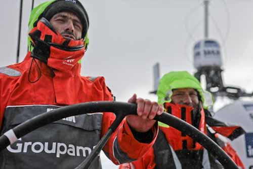 Groupama é o atual líder da quinta perna  / Foto: Yann Riou / Groupama Sailing Team 