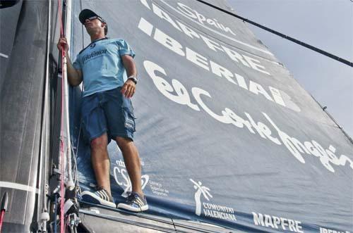 O Telefónica venceu a primeira parte da perna entre Cidade do Cabo e Abu Dhabi da Volvo Ocean Race e ampliou a vantagem na liderança da competição / Foto: Diego Fructuoso/Team Telefonica