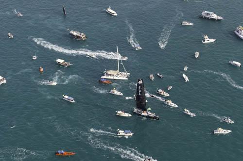 Groupama ultrapassou Telefónica no final / Foto: Yann Riou/Groupama Sailing Team