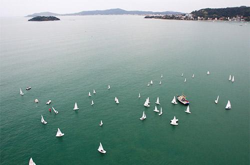 Sul-Brasileiro de Optimist e Copa Brasil, com formação da equipe olímpica e pan-americana, agitam a capital catarinense / Foto: Green Multimídia 