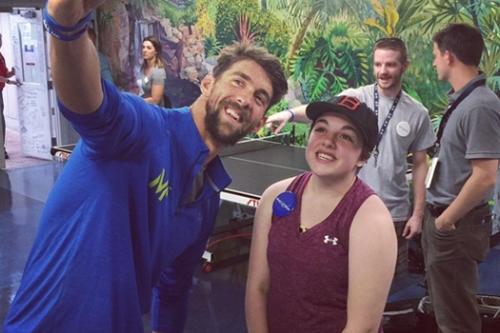 Phelps faz selfie com Cannaday / Foto: Reprodução