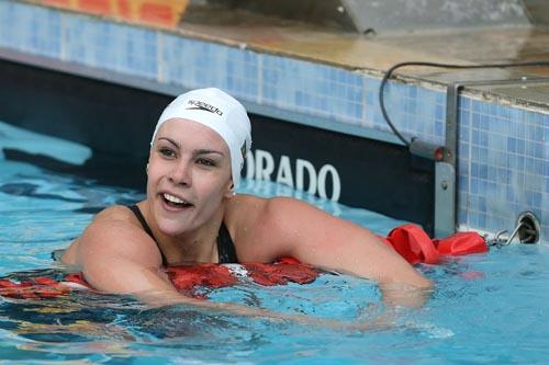 Alessandra Marchioro fez o melhor tempo dos 100m livre, mesmo nadando em observação por ter apenas 19 anos / Foto: Satiro Sodré/AGIF