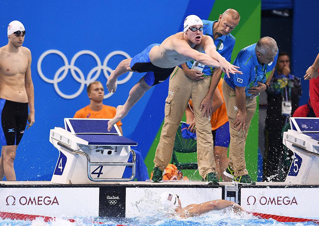 Equipe americana 4x200 em ação na Rio 2016 / Foto: David Ramos/Getty Images