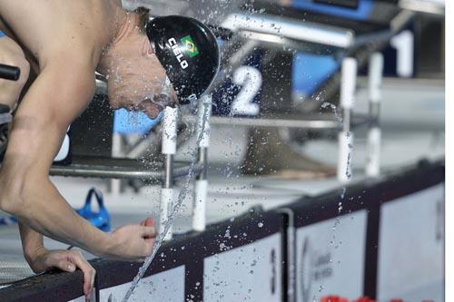 Cesar Cielo ficou com a medalha de prata nos 50 m livre / Foto: Satiro Sodré/AGIF