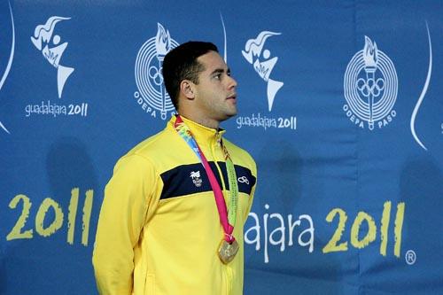 Nas finais desta 3ª feira, 18/10, no México, o brasileiro Thiago Pereira pode igualar o número de medalhas de ouro do mesatenista Hugo Hoyama / Foto: Satiro Sodré/AGIF