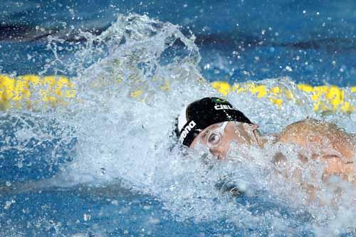 O último dia de finais do G.P DE Missouri, na noite de domingo, teve Cesar Cielo com o ouro nos 100m livre / Foto: Satiro Sodré / Agif 