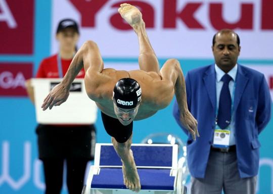 Cesar Cielo durante o Mundial de Dubai / Foto: CBDA / Divulgação