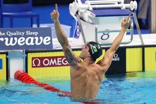 Bruno Fratus, segundo as próprias palavras, queria subir no pódio para ganhar a prata mundial dos 50m livre em Budapeste com “umas cinquenta pessoas” / Foto: Satiro Sodré/SSPress/CBDA 