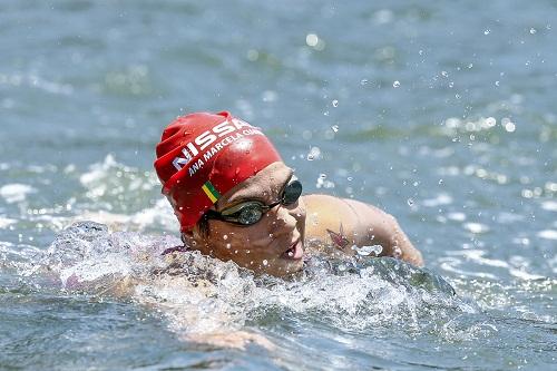 Apesar das mudanças na prova, devido às condições do mar, a atleta chegou quase 11 minutos antes da segunda colocada / Foto: Divulgação Nissan