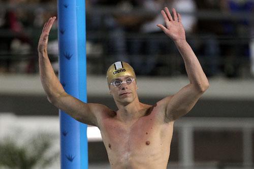 Cesar Cielo é o cara, ou melhor é o Rei das Piscinas. Em plena altitude, Sua Magestade fez o segundo melhor tempo do ano, atrás somente do australiano James Magnussen, 47s49 / Foto: Satiro Sodré/AGIF