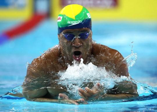 Após as duas medalhas conquistadas na China durante os Jogos Mundiais Universitários (Universíades), João Gomes Junior, do Pinheiros, conquistou na noite desta 3ª feira, 30/8, o índice olímpico nas eliminatórias dos 100m peito do Troféu Finke / Foto: Satiro Sodré/AGIF