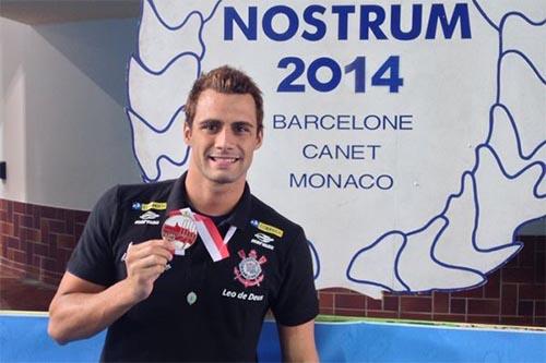 O nadador do Corinthians conquistou a medalha de bronze nos 200m borboleta, com o tempo de 1m57s47 / Foto: Divulgação