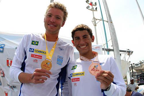 Bernardo Spier de Figuiredo e Luiz Gustavo Gomes de Barros, durante o Sul-Americano em 2011   / Foto: Satiro Sodré