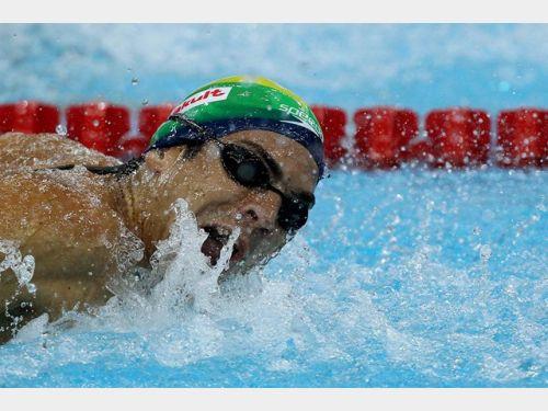 O calendário de competições começa essa semana para Kaio Márcio Almeida com um grande desafio: encarar Michael Phelps nas provas de 100m e 200m borboleta durante o Grand Prix de Indianápolis, nos Estados Unidos / Foto: Satiro Sodré