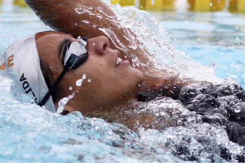 Com um ouro (200m Medley), duas pratas (200m Livres e 400m Medley) e um bronze (200m borboleta), Nathalia Almeida, de apenas 14 anos, foi um dos destaques da competição / Foto: Plural Comunicação 