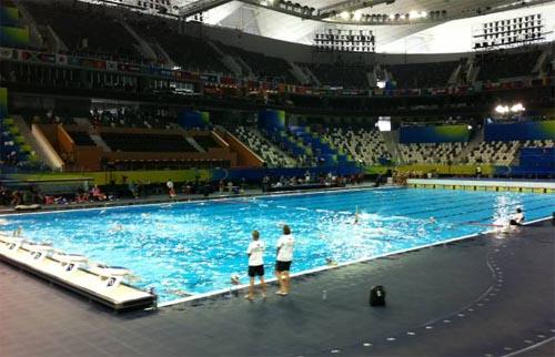 O Centro Esportivo Oriental Sports Center é uma das maiores arenas de esportes aquáticos do mundo. A arena, para onde os olhos do mundo esportivo estarão voltados nos próximos dias, tem capacidade pra doze mil pessoas / Foto: Esporte Alternativo 