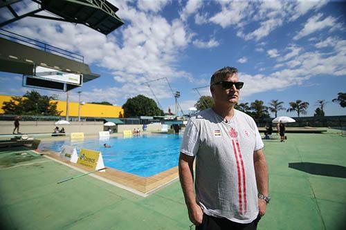 Mitch Geller, técnico principal da equipe canadense de saltos ornamentais / Foto: Roberto Castro/ME