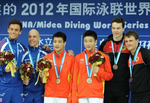 Balizados pelo sucesso na ‘Copa do Mundo’ e na ‘Série Mundial’ os chineses Zhang Yanquan/Cao Yuan se mostraram invencíveis na plataforma de 10m / Foto: Jia Yuchen