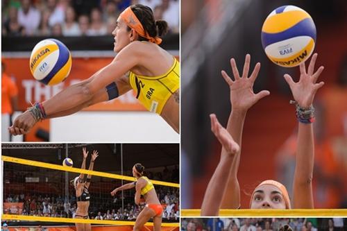 Taiana e Fernanda venceram as alemãs Holtwick e Semmler nesta sexta-feira / Foto: FIVB