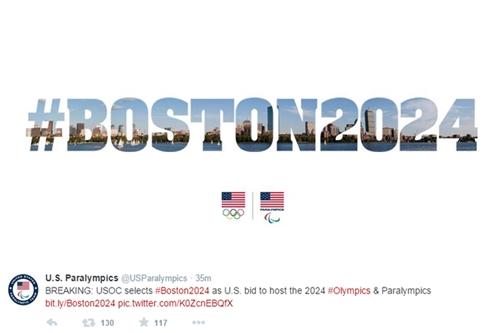 Boston anunciou que estava na disputa em janeiro / Foto: Reprodução / Twitter