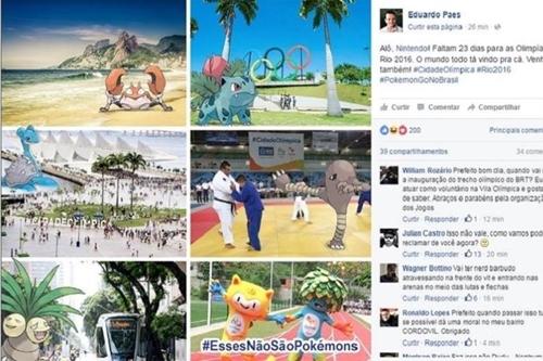 Publicação faz campanha por Pokémon Go na Rio 2016 / Foto: Reprodução / Facebook