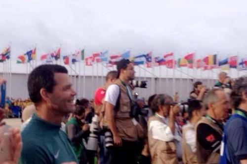 Torben Grael observa premiação de sua filha, Martine, ouro na vela / Foto: Esporte Alternativo