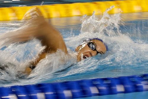 A mineira ainda cravou sua melhor marca pessoal, no revezamento 4x200m livre, nesta quarta-feira / Foto: Satiro Sodré/SSPress