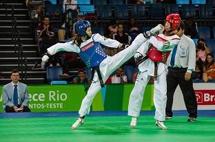 Japonesa Mayu Hamada (de azul) em ação / Foto: André Motta/Brasil2016.gov.br