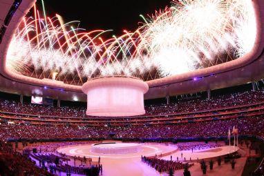 O Hino Nacional Brasileiro ecoou no Estádio Omnilife na noite deste domingo, dia 30, na Cerimônia de Encerramento dos XVI Jogos Pan-americanos Guadalajara 2011/ Foto: Wagner Carmo / Inovafoto / COB