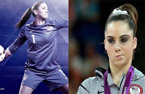  McKayla Maroney, conhecida como "bicuda" e Hope Solo / Foto: Divulgação