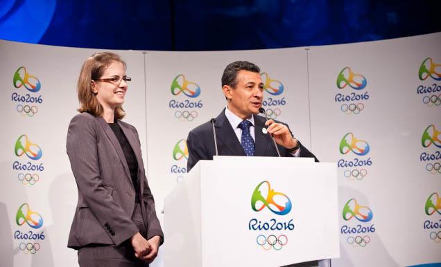 Agberto Guimarães (Diretor de Esportes Rio 2016) e Patrícia Schultz (Analista Sênior de Instalações Esportivas Rio 2016)/ Foto: Sérgio Huoliver