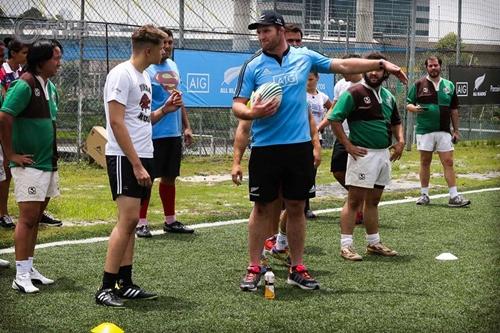 Brasileiros apoiaram eventos com ação promocional e jogo de rugby touch com os neozelandeses / Foto: Fotojump / Divulgação / CBRu