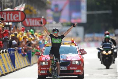 O norueguês Edvald Boasson Hagen foi o vencedor da 17ª etapa, depois de completar os 179 km entre as cidades de Gap e Pinerolo em 4 horas 18 minutos e 50 segundos / Foto: ASO/Pool