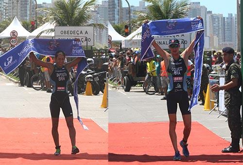 Os brasileiros Reinaldo Colucci e Luisa Baptista foram os grandes campeões da Copa Panamericana de Triathlon / Foto: Pauta Livre