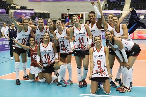 O time de Osasco marcou 3 a 0 no Nec Red Rockets-JPN e manteve 100% diante de equipes asiáticas na história da competição. Bia foi a maior pontuadora, com 16 acertos / Foto: Fotojump/Divulgação